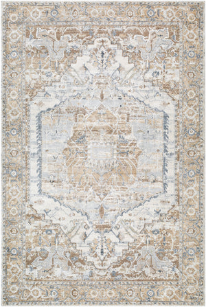 Avellino AVL-2318 9'2" x 12' Machine Woven Rug AVL2318-9212  Light Beige, Light Gray, Gray, Tan, Deep Teal Surya