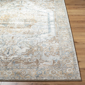 Avellino AVL-2318 9'2" x 12' Machine Woven Rug AVL2318-9212  Light Beige, Light Gray, Gray, Tan, Deep Teal Surya
