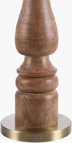 Surya Alvimare 66" Elegant Accent Floor Lamp With Resin Body & Linen Shade For Timeless Home Decor Body, Dark Brown,Base, Metallic ,Gold,Shade (Outside), Beige,Shade (Inside), White,Finial, Dark Brown,Harp, Metallic ,Nickel,Cord, Translucent Resin,Iron,Linen,Polyester,Resin Avm-001