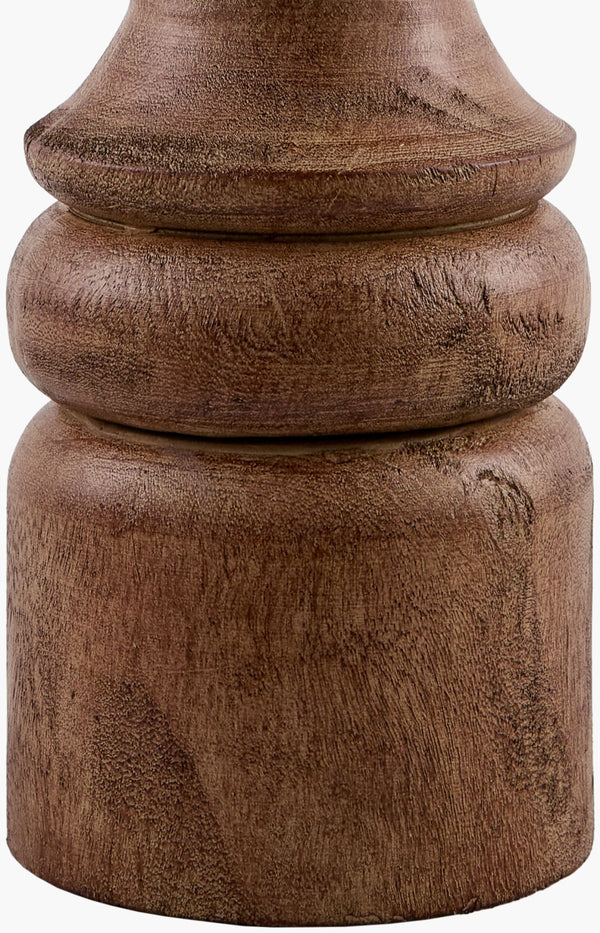 Surya Alvimare 33" Elegant Accent Table Lamp With Classic Resin Body & Linen Shade For Warm Ambiance Body, Dark Brown,Shade (Outside), Beige,Shade (Inside), White,Finial, Dark Brown,Harp, Metallic ,Nickel,Cord, Translucent Resin,Linen,Polyester,Resin Avm-003