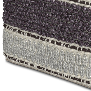 English Elm Grady Square Pouf – Handcrafted Magenta & Natural Accent For Multi-Functional Home Decor Use B136P159324