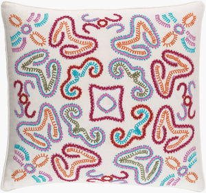 Surya Avana 18" Traditional Cotton Accent Pillow - Elegant Home Decor For Luxurious Comfort & Style Red Cotton,Cotton Avn002-2222