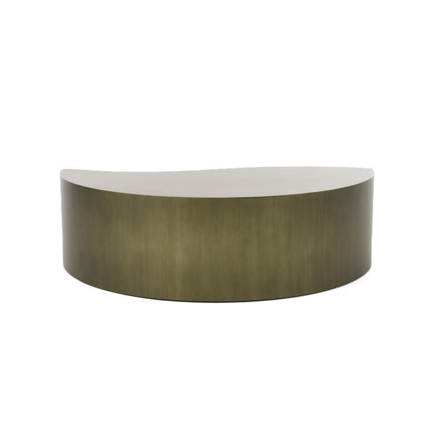 VIG Furniture Avocet Round Grey-Brass Coffee Table — Modern Industrial, Tiered Storage Surfaces, Sturdy Iron Frame, 43" Diameter VGODLZ-240C-CT