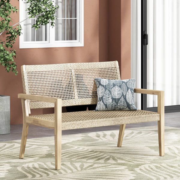 English Elm Christopher Knight Home® - Outdoor Wicker and Acacia Wood Loveseat - Weather-Resistant, Easy Assembly, Coastal Minimalist Design (96) 74229.00MLBRN