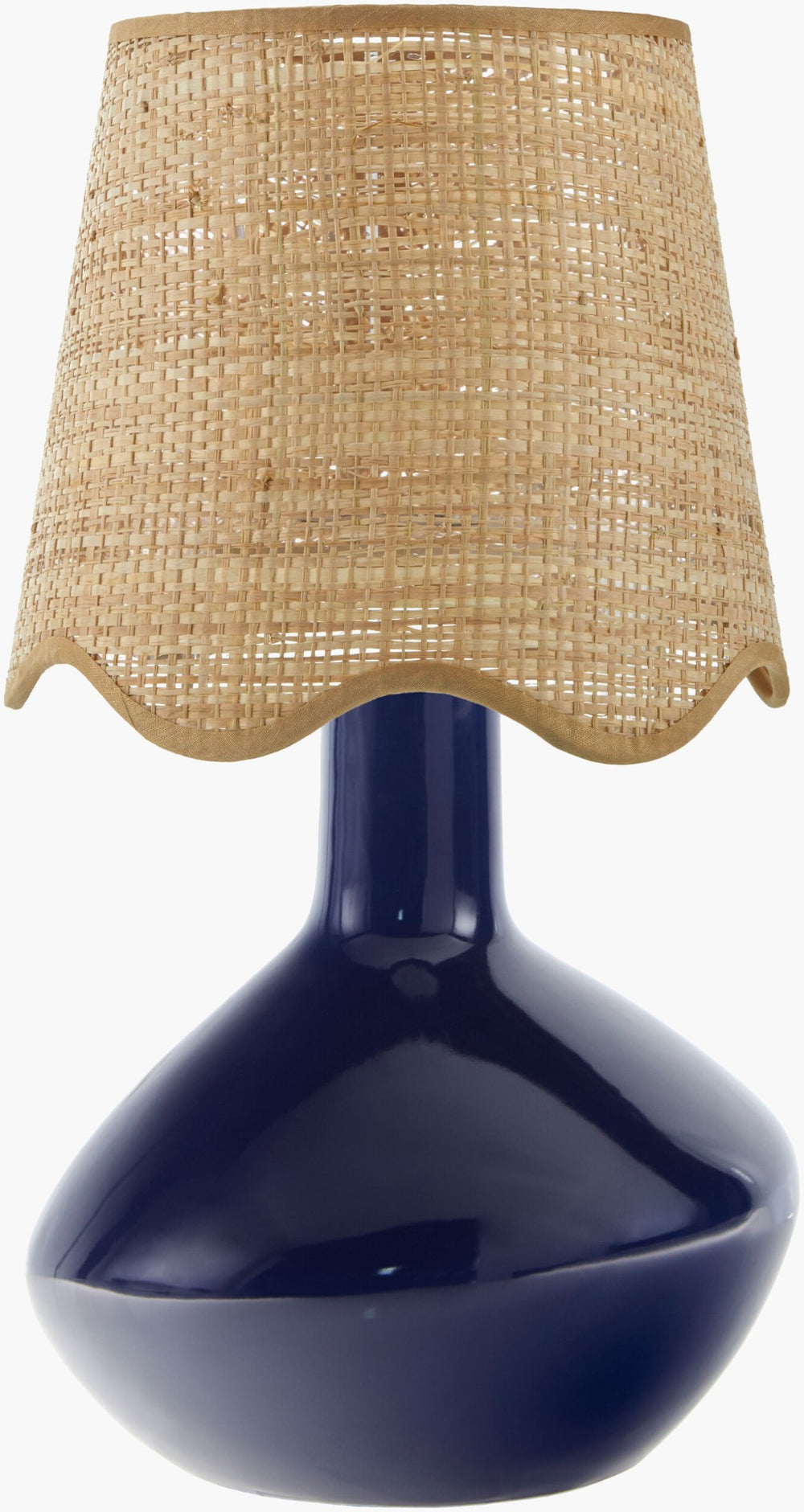 Livabliss Aviara Ceramic Base Table Lamp with Rattan Shade for Bohemian Bedroom Decor AVR-004