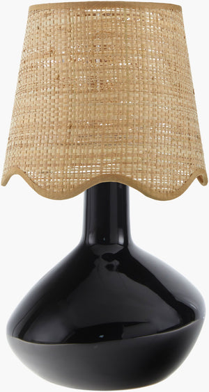 Livabliss Aviara Ceramic Table Lamp with Rattan Shade for Coastal Bohemian Bedroom Decor AVR-010
