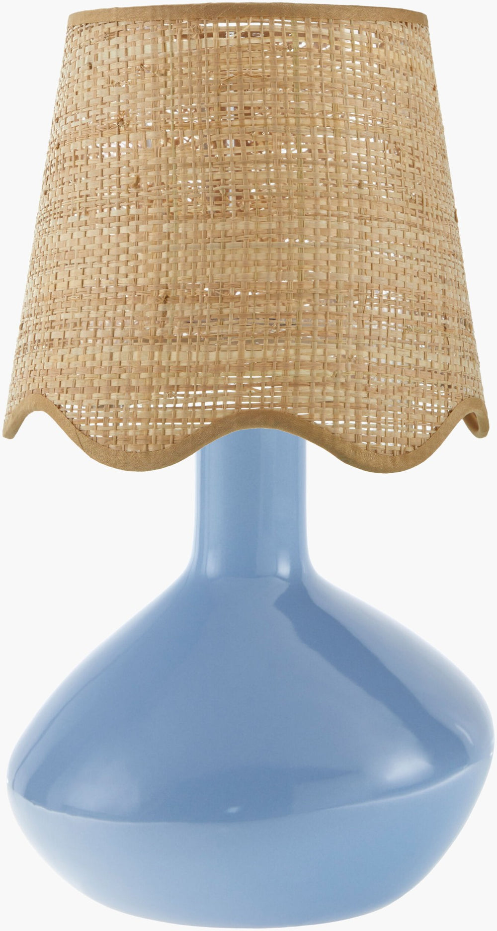Livabliss Aviara Ceramic Base Table Lamp with Woven Rattan Shade for Coastal Boho Spaces AVR-013