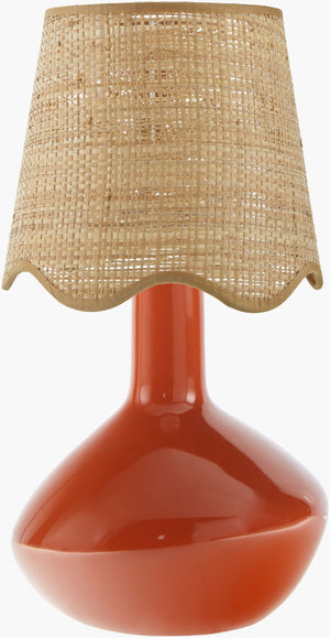 Livabliss Aviara Ceramic Base Rattan Shade Table Lamp Warm Ambient Light for Bohemian Rooms AVR-019