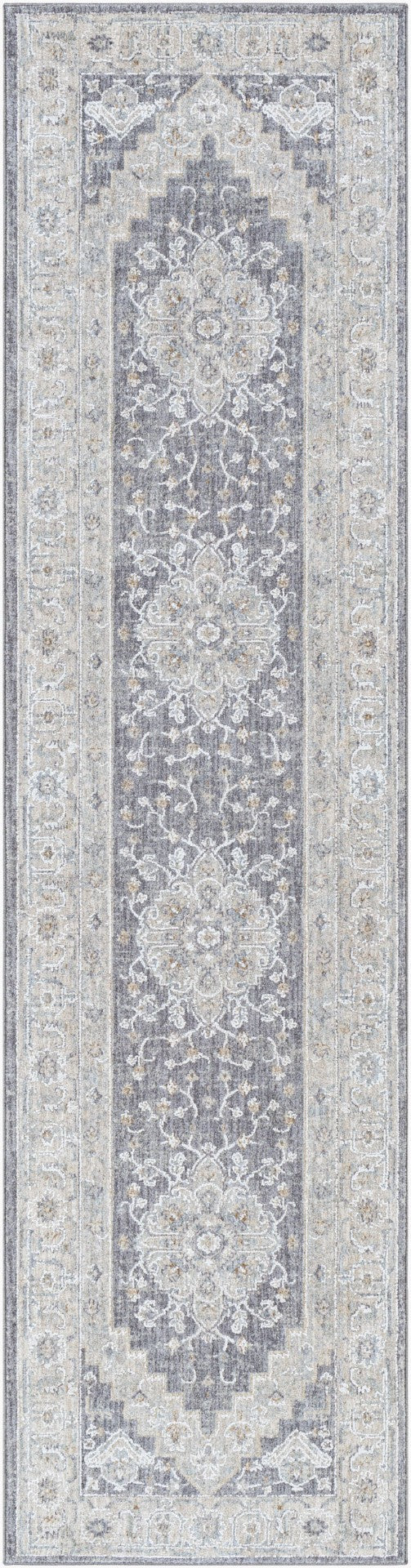 Livabliss Avant Garde Large Geometric Area Rug with Fringe Polypropylene Weave for Living Rooms Gray, Charcoal 2'7" x 10' AVT2300-2710