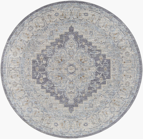 Livabliss Avant Garde Large Geometric Area Rug with Fringe Polypropylene Weave for Living Rooms Gray, Charcoal 5'3" x 5'3" AVT2300-53RD
