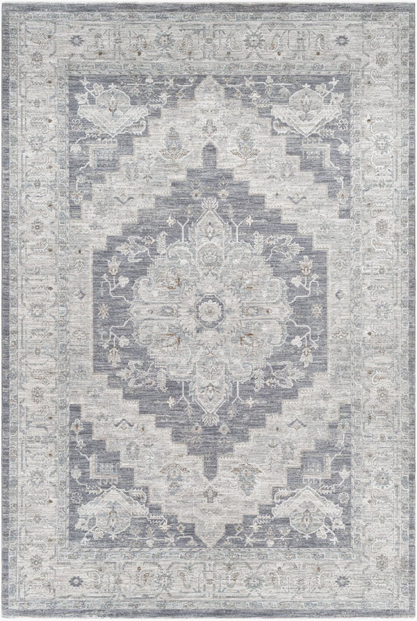 Livabliss Avant Garde Large Geometric Area Rug with Fringe Polypropylene Weave for Living Rooms Gray, Charcoal 6'7" x 9'6" AVT2300-6796