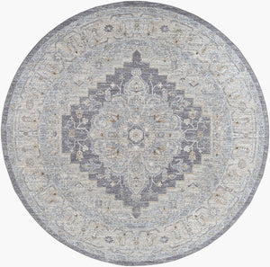 Livabliss Avant Garde Large Geometric Area Rug with Fringe Polypropylene Weave for Living Rooms Gray, Charcoal 6'7" x 6'7" AVT2300-67RD