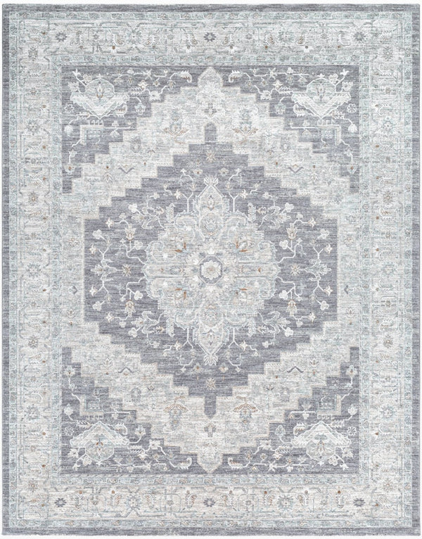 Livabliss Avant Garde Large Geometric Area Rug with Fringe Polypropylene Weave for Living Rooms Gray, Charcoal 7'10" x 10'2" AVT2300-710103