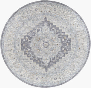 Livabliss Avant Garde Large Geometric Area Rug with Fringe Polypropylene Weave for Living Rooms Gray, Charcoal 7'10" x 7'10" AVT2300-710RD