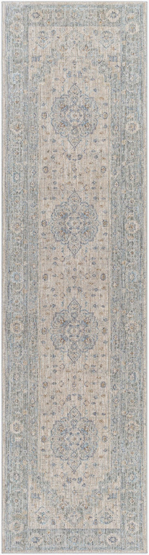 Livabliss Avant Garde Turkish Machine Woven Medallion Area Rug with Fringe for Large Living Rooms Gray, Charcoal 2'7" x 10' AVT2302-2710