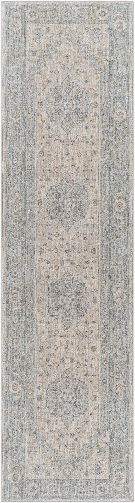 Livabliss Avant Garde Turkish Machine Woven Medallion Area Rug with Fringe for Large Living Rooms Gray, Charcoal 2'7" x 10' AVT2302-2710