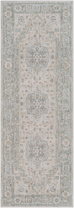 Livabliss Avant Garde Turkish Machine Woven Medallion Area Rug with Fringe for Large Living Rooms Gray, Charcoal 2'7" x 7'3" AVT2302-2773