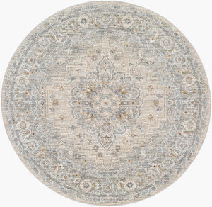 Livabliss Avant Garde Turkish Machine Woven Medallion Area Rug with Fringe for Large Living Rooms Gray, Charcoal 5'3" x 5'3" AVT2302-53RD