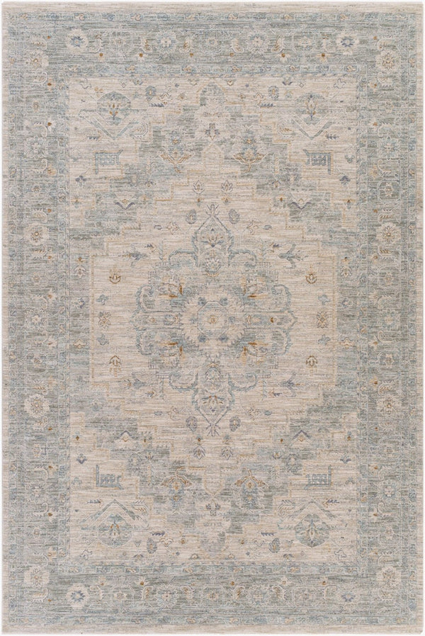 Livabliss Avant Garde Turkish Machine Woven Medallion Area Rug with Fringe for Large Living Rooms Gray, Charcoal 6'7" x 9'6" AVT2302-6796