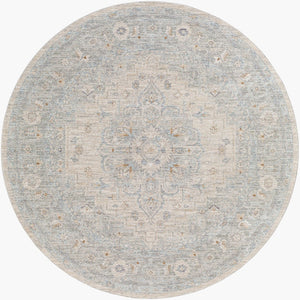 Livabliss Avant Garde Turkish Machine Woven Medallion Area Rug with Fringe for Large Living Rooms Gray, Charcoal 6'7" x 6'7" AVT2302-67RD