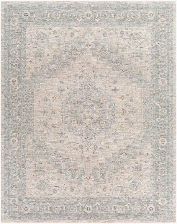 Livabliss Avant Garde Turkish Machine Woven Medallion Area Rug with Fringe for Large Living Rooms Gray, Charcoal 7'10" x 10'2" AVT2302-710103