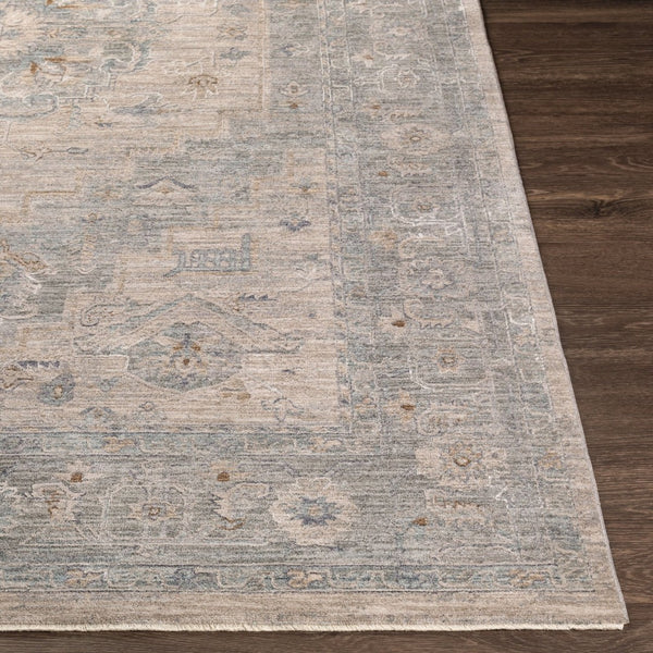 Livabliss Avant Garde Turkish Machine Woven Medallion Area Rug with Fringe for Large Living Rooms Gray, Charcoal 5'3" x 5'3" AVT2302-53RD