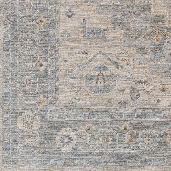 Livabliss Avant Garde Turkish Machine Woven Medallion Area Rug with Fringe for Large Living Rooms Gray, Charcoal 5'3" x 5'3" AVT2302-53RD