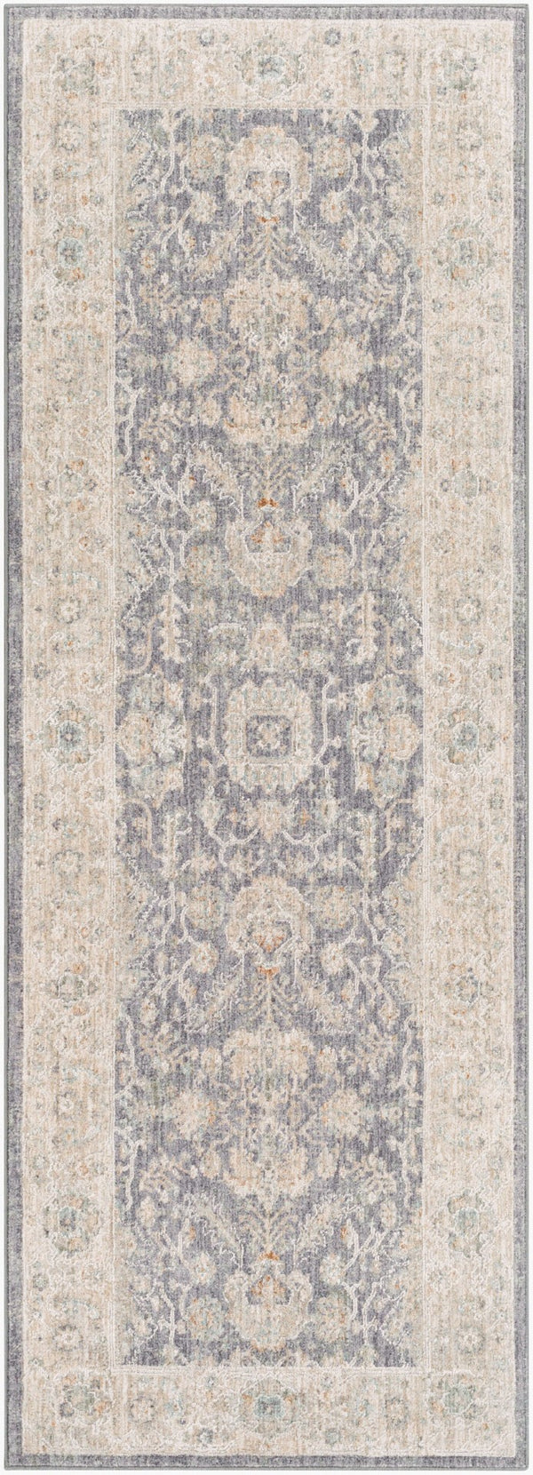 Livabliss Avant Garde Traditional Fringe Area Rug Polypropylene Blend for Large Living Rooms Gray, Charcoal 2'7" x 7'3" AVT2303-2773