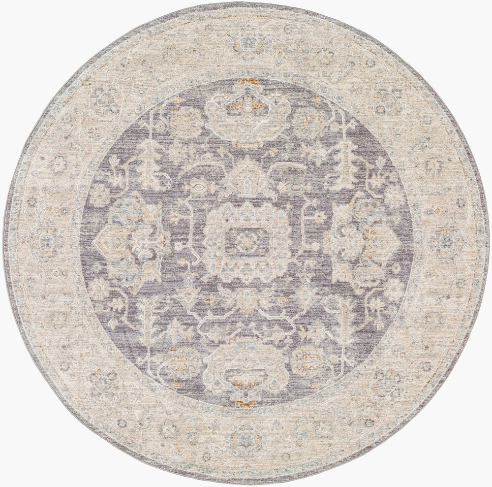 Livabliss Avant Garde Traditional Fringe Area Rug Polypropylene Blend for Large Living Rooms Gray, Charcoal 7'10" x 7'10" AVT2303-710RD