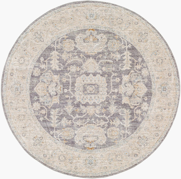 Livabliss Avant Garde Traditional Fringe Area Rug Polypropylene Blend for Large Living Rooms Gray, Charcoal 7'10" x 7'10" AVT2303-710RD