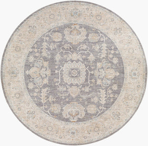 Livabliss Avant Garde Traditional Fringe Area Rug Polypropylene Blend for Large Living Rooms Gray, Charcoal 6'7" x 6'7" AVT2303-67RD