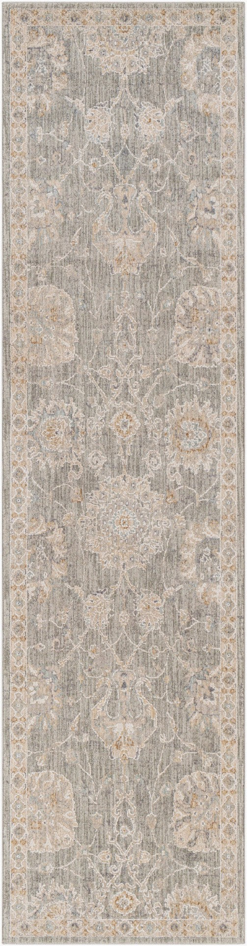 Livabliss Avant Garde Traditional Medallion Area Rug with Fringe for Large Living Rooms Gray, Charcoal 2'7" x 10' AVT2305-2710