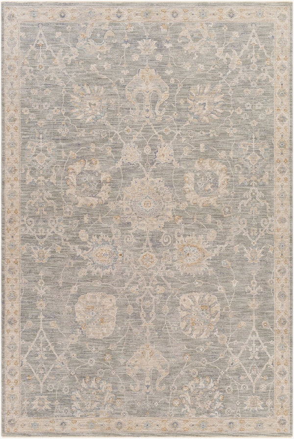 Livabliss Avant Garde Traditional Medallion Area Rug with Fringe for Large Living Rooms Gray, Charcoal 6'7" x 9'6" AVT2305-6796