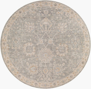 Livabliss Avant Garde Traditional Medallion Area Rug with Fringe for Large Living Rooms Gray, Charcoal 6'7" x 6'7" AVT2305-67RD