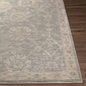 Livabliss Avant Garde Traditional Medallion Area Rug with Fringe for Large Living Rooms Gray, Charcoal 6'7" x 9'6" AVT2305-6796