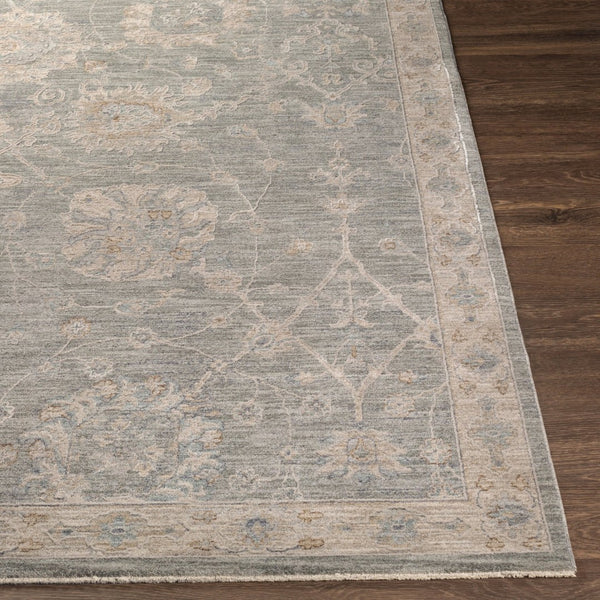 Livabliss Avant Garde Traditional Medallion Area Rug with Fringe for Large Living Rooms Gray, Charcoal 6'7" x 9'6" AVT2305-6796