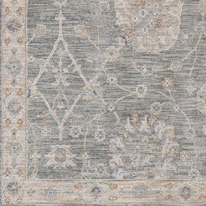 Livabliss Avant Garde Traditional Medallion Area Rug with Fringe for Large Living Rooms Gray, Charcoal 6'7" x 9'6" AVT2305-6796