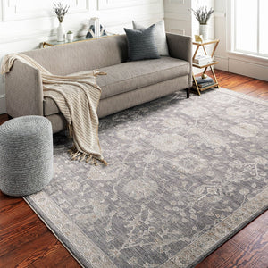 Livabliss Avant Garde Turkish Medallion Area Rug with Fringe Trim for Large Living Rooms Gray, Charcoal 9' x 12'2" AVT2306-9122