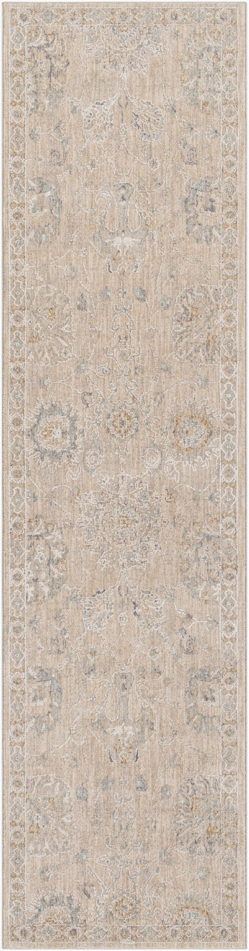 Livabliss Avant Garde Turkish Medallion Area Rug Fringe Border Medium Pile Living Room Floor Gray, Charcoal 2'7" x 10' AVT2307-2710