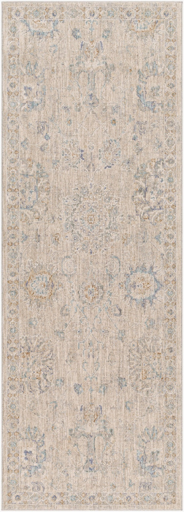 Livabliss Avant Garde Turkish Medallion Area Rug Fringe Border Medium Pile Living Room Floor Gray, Charcoal 2'7" x 7'3" AVT2307-2773