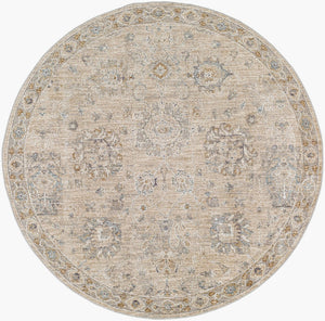 Livabliss Avant Garde Turkish Medallion Area Rug Fringe Border Medium Pile Living Room Floor Gray, Charcoal 7'10" x 7'10" AVT2307-710RD