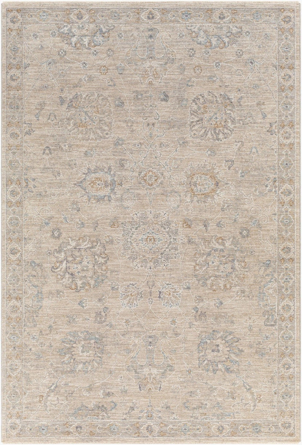 Livabliss Avant Garde Turkish Medallion Area Rug Fringe Border Medium Pile Living Room Floor Gray, Charcoal 2'7" x 3'11" AVT2307-274