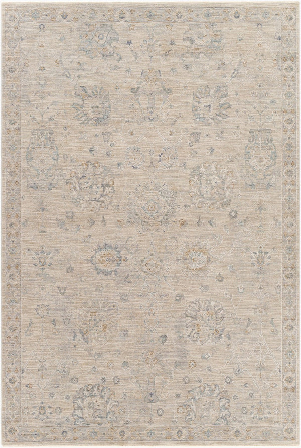 Livabliss Avant Garde Turkish Medallion Area Rug Fringe Border Medium Pile Living Room Floor Gray, Charcoal 6'7" x 9'6" AVT2307-6796