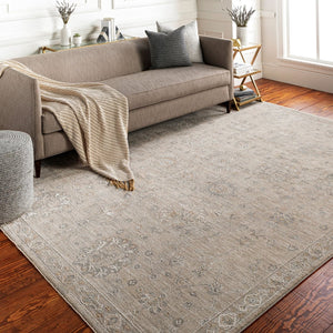 Livabliss Avant Garde Turkish Medallion Area Rug Fringe Border Medium Pile Living Room Floor Gray, Charcoal 2'7" x 3'11" AVT2307-274
