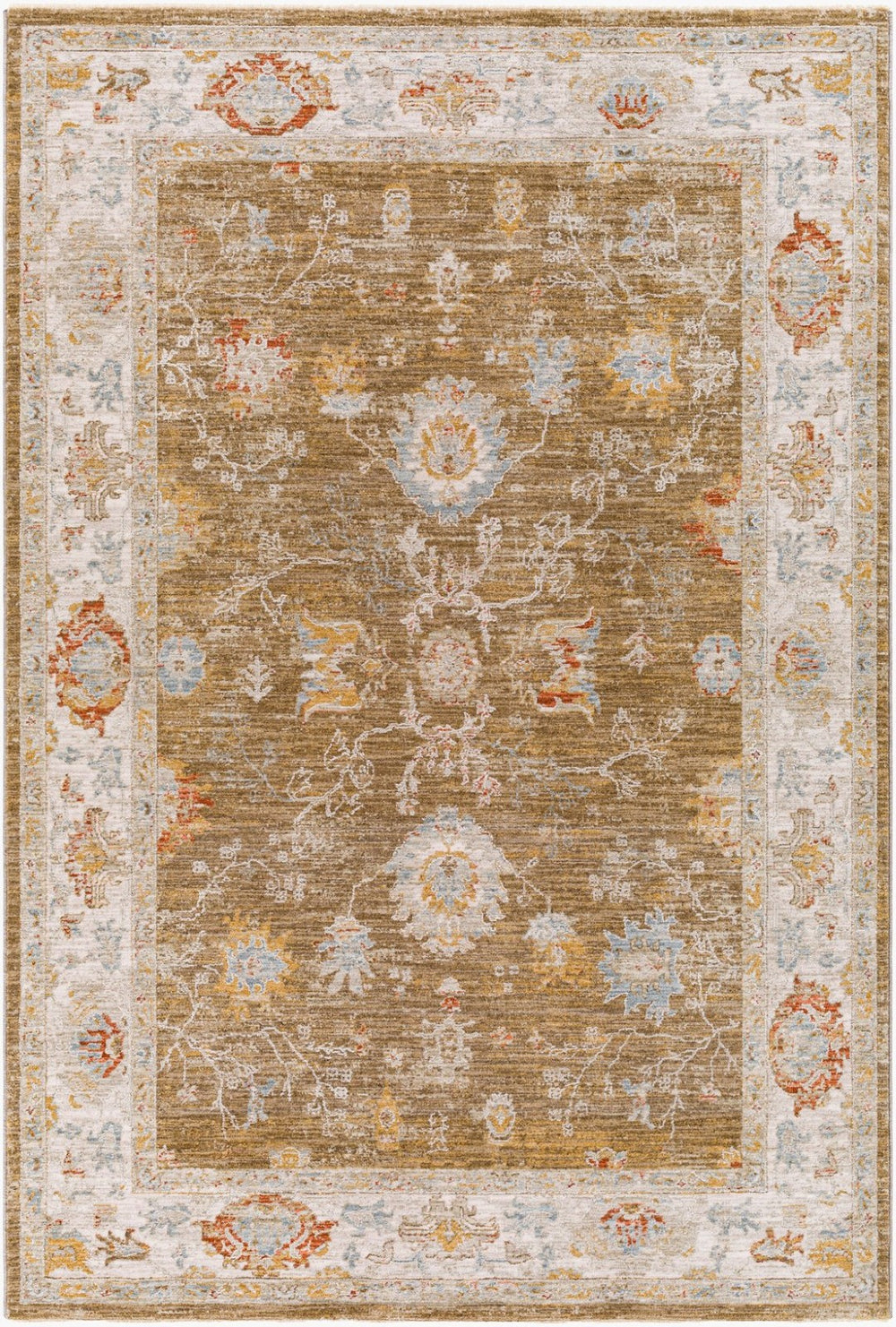 Livabliss Avant Garde Medallion Area Rug Machine Woven Polypropylene with Fringe Living Room Brown, Light Be 9' x 12'2" AVT2308-9122