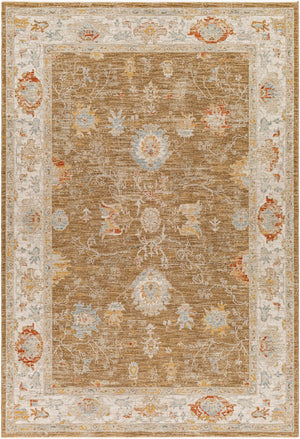 Livabliss Avant Garde Medallion Area Rug Machine Woven Polypropylene with Fringe Living Room Brown, Light Be 6'7" x 9'6" AVT2308-6796