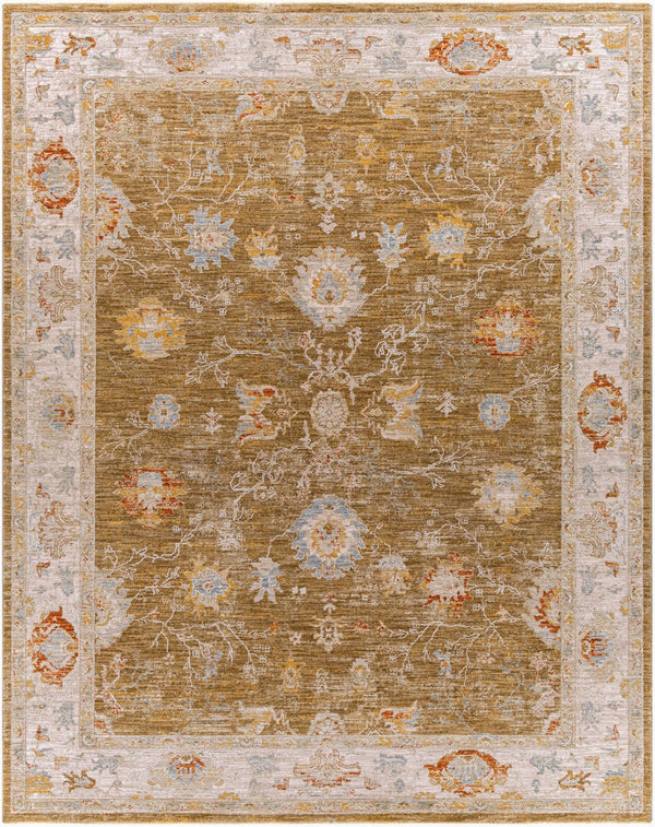 Livabliss Avant Garde Medallion Area Rug Machine Woven Polypropylene with Fringe Living Room Brown, Light Be 7'10" x 10'2" AVT2308-710103