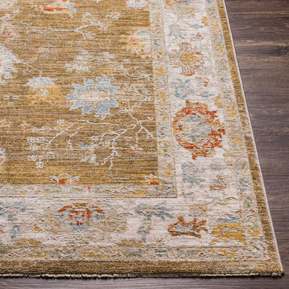 Livabliss Avant Garde Medallion Area Rug Machine Woven Polypropylene with Fringe Living Room Brown, Light Be 9' x 12'2" AVT2308-9122