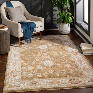 Livabliss Avant Garde Medallion Area Rug Machine Woven Polypropylene with Fringe Living Room Brown, Light Be 9' x 12'2" AVT2308-9122