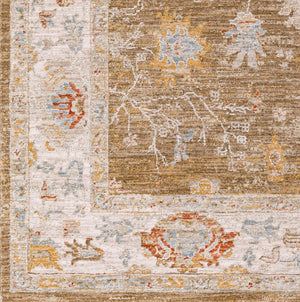 Livabliss Avant Garde Medallion Area Rug Machine Woven Polypropylene with Fringe Living Room Brown, Light Be 9' x 12'2" AVT2308-9122